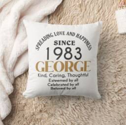 Personalised Cushion Cover Printed Gift Custom Made - Birthday Gifts For 20Th 30Th 40Th 50Th 60Th 70Th - thumbnail 1