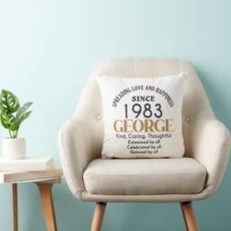 Personalised Cushion Cover Printed Gift Custom Made - Birthday Gifts For 20Th 30Th 40Th 50Th 60Th 70Th - thumbnail 2