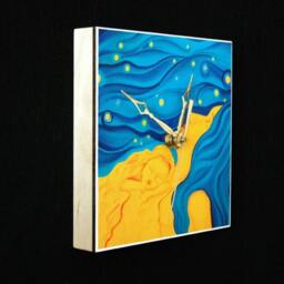 Ooak Blue & Yellow, Mother Child in The Night Clock - thumbnail 2