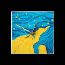 Ooak Blue & Yellow, Mother Child in The Night Clock - thumbnail 1