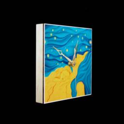 Ooak Blue & Yellow, Mother Child in The Night Clock - thumbnail 3