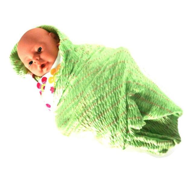 Spring Green Smocked Baby Blanket Stretchy Knit Swaddler - image 1