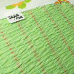 Spring Green Smocked Baby Blanket Stretchy Knit Swaddler - thumbnail 3
