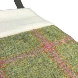Tweed Wool Christmas Stocking in Green & Pink Windowpane Design - thumbnail 4