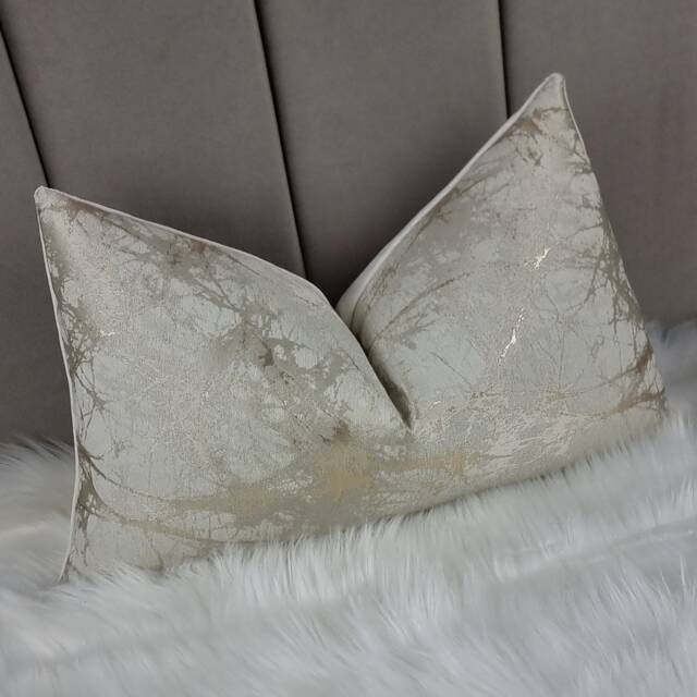 Luxury Lava Cream & Gold Cushion Cover Marble Design For New Home Designer Handmade Pillow/(Only Cover - image 1