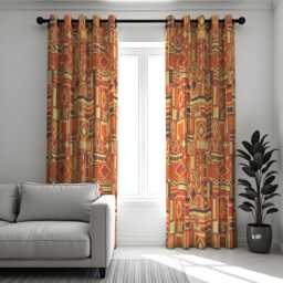 Tribal Boho Curtains, Colorful Geometric Aztec Pattern Drapes, Made To Measure Window Panels - thumbnail 3