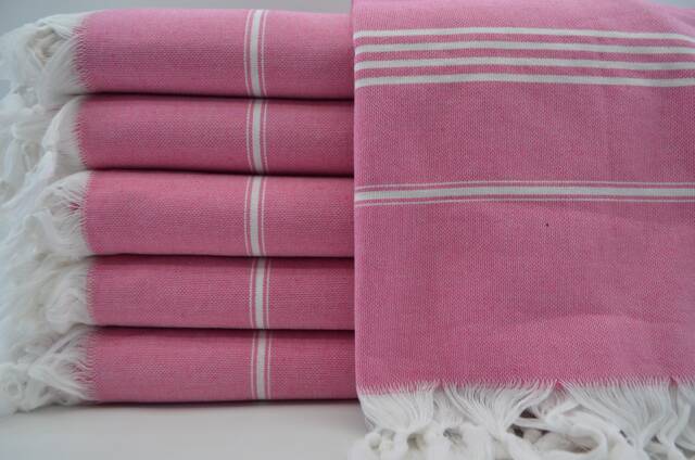 "Turkish Blanket, Pink Blanket, Turkish Throw, 65""x91" - image 1
