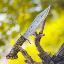 New Wolf Head Engraved Knifw Handmade Resin Handle Gift Item - Christmas Him/Her Wall Table Decor - thumbnail 3