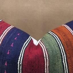 Vintage Turkish Kilim Pillow, Handwoven Accent Throw Pillow - 16x24 - thumbnail 2