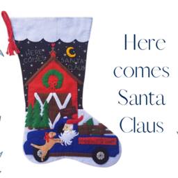 Here Comes Santa Claus Felt Christmas Stocking - Personalized - thumbnail 2