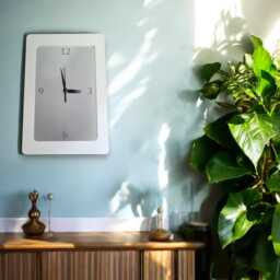 Rectangular Mirrored Two Colour Framed Clocks - Custom Colours & Wood Veneers - thumbnail 2