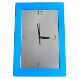 Rectangular Mirrored Two Colour Framed Clocks - Custom Colours & Wood Veneers - thumbnail 4