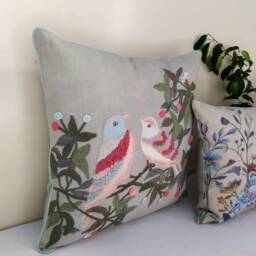 Birds Embroidered Pillow Cover - thumbnail 3