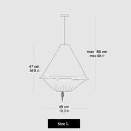 Cotton Hanging Lamp With Bag Shape. Size L - thumbnail 2