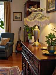 Traditional Leopard Print Fabric Table Lamp Shades Ceiling Light Pendants Bedside Lamps Floor Standard Lampshades - thumbnail 1