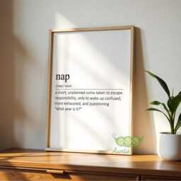 Nap Definition Print, Funny Sleep Wall Art, Minimalist Modern Typography Poster, Humorous Bedroom Quote Trendy Home Decor, Gift - thumbnail 3