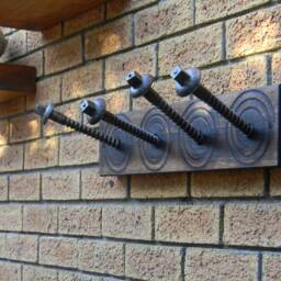 Vintage Railway Screw Coat Rack, Reclaimed Wood, Industrial Style - thumbnail 3
