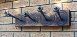 Vintage Railway Screw Coat Rack, Reclaimed Wood, Industrial Style