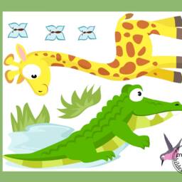 "Wall Sticker ""Giraffe & Crocodile" - thumbnail 2