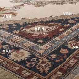 Handmade Wool Oushak Rug - Modern Floral Design, Pink & Blue - thumbnail 3