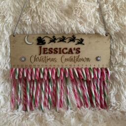 Personalized Christmas Candy Cane Advent Calendar - Countdown - thumbnail 3