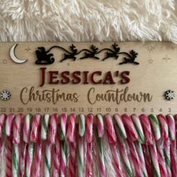 Personalized Christmas Candy Cane Advent Calendar - Countdown - thumbnail 2