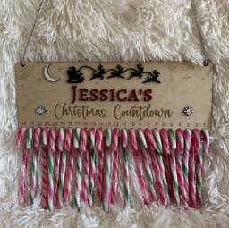 Personalized Christmas Candy Cane Advent Calendar - Countdown