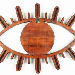 Eye Wall Decoration, Wooden Decor, Unique Statue, Antique Ornament, Indoor Handcrafted, Bedroom Gift For Her - thumbnail 4