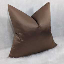 Duchess Elegance Copper Bronze Plain Luxury Cushion Cover Bold Satin Fabric, Modern Sofa Bed Coffee Brown Pillow Plain Accent - thumbnail 3