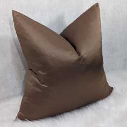 Duchess Elegance Copper Bronze Plain Luxury Cushion Cover Bold Satin Fabric, Modern Sofa Bed Coffee Brown Pillow Plain Accent