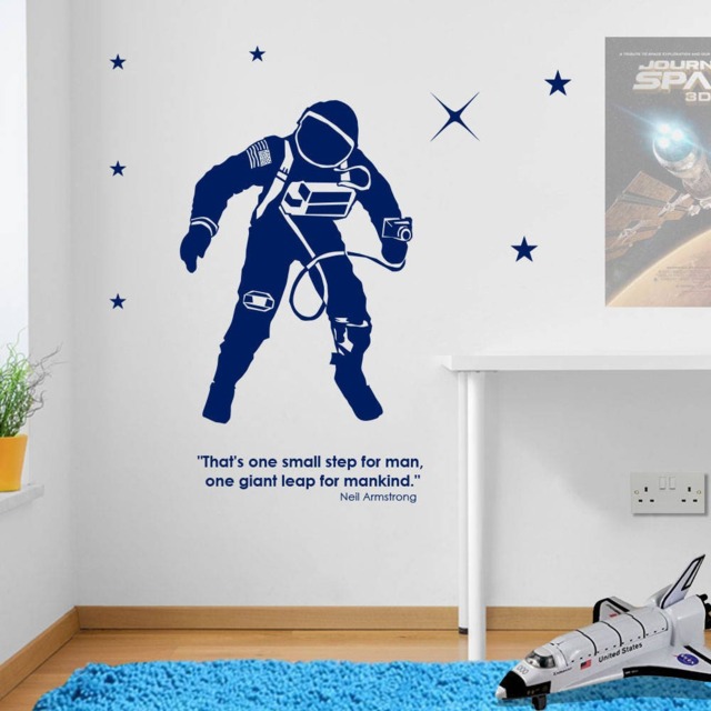 Astronaut Quote Armstrong Wall Stickers Decals Kids Decor Window Colourful A140 - image 1