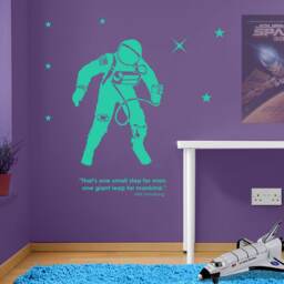 Astronaut Quote Armstrong Wall Stickers Decals Kids Decor Window Colourful A140 - thumbnail 2