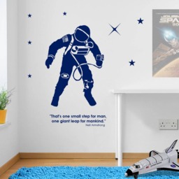 Astronaut Quote Armstrong Wall Stickers Decals Kids Decor Window Colourful A140 - thumbnail 1