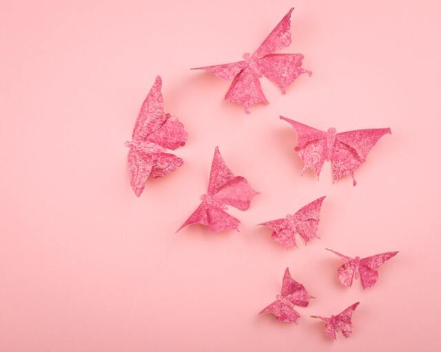 3D Butterfly Wall Art Fuchsia Damask Paper Butterflies For Decor, Nursery, Children's Room - image 1