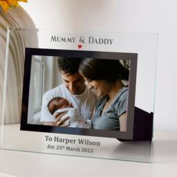 "Baby Photo Frame, New Gift, Personalised Daddy To, Mummy To, Grandparents, Sister, Brother, Auntie Or Uncle Keepsake 6x4"" Or 7x5" - thumbnail 2