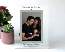 "Baby Photo Frame, New Gift, Personalised Daddy To, Mummy To, Grandparents, Sister, Brother, Auntie Or Uncle Keepsake 6x4"" Or 7x5"