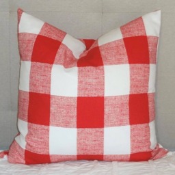 Red Buffalo Check Pillow Cover, 100% Cotton Plaid Cushion - thumbnail 2
