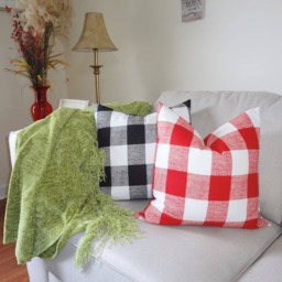 Red Buffalo Check Pillow Cover, 100% Cotton Plaid Cushion - thumbnail 3