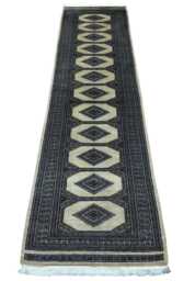 2.3x9 Beige Color Bokhara Rug - Runner Hallway Luxury Bukhara Fine Quality Woolen Afghan - thumbnail 1