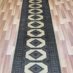 2.3x9 Beige Color Bokhara Rug - Runner Hallway Luxury Bukhara Fine Quality Woolen Afghan - thumbnail 3
