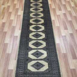 2.3x9 Beige Color Bokhara Rug - Runner Hallway Luxury Bukhara Fine Quality Woolen Afghan - thumbnail 2