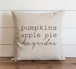 Pumpkins. Apple Pie. Hayrides 20 X Pillow Cover // Fall Autumn Thanksgiving Throw Gift For Her Accent - thumbnail 1