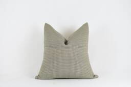 Green Gingham Pillow Cover Handwoven Cotton With Brass Zipper - thumbnail 1