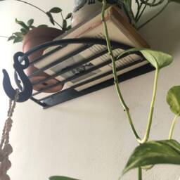 Half Moon Wall Mount Hanging Plant Holder Shelf Side Table - Small/Medium - thumbnail 3