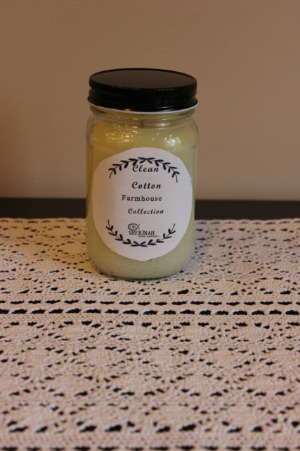 Farmhouse Candle Mason Jar Clean Cotton Shekinah 16 Oz - image 1