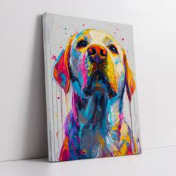 Labrador Retriever Fun Animal Dog Pet Lover Abstract Oil Painting Wall Art Framed Canvas Poster Print Home Kitchen Living Room Decor Gift - thumbnail 2