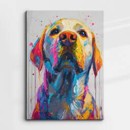 Labrador Retriever Fun Animal Dog Pet Lover Abstract Oil Painting Wall Art Framed Canvas Poster Print Home Kitchen Living Room Decor Gift - thumbnail 3