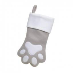Personalised Christmas Stockings. Silver Plush Lined Luxury Stocking. Name Santa, Reindeer, Penguin Stockings, Deluxe Grey - thumbnail 2