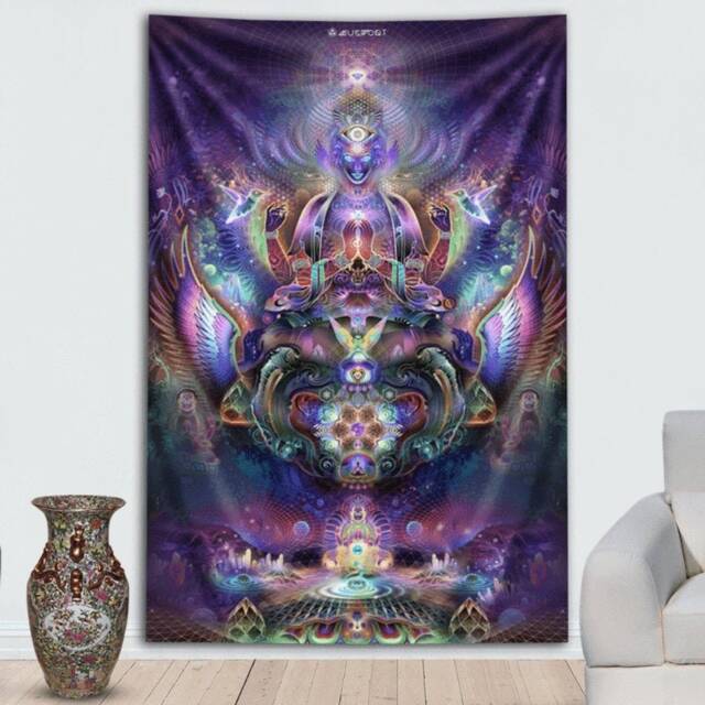 Psychedelic Tapestry - Visionary Art Home Decor Wall Hanging Meditation Spiritual Prayer Yoga Consciousness