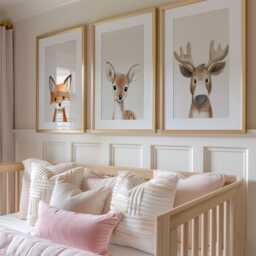 Woodland Nursery Prints, Decor, Wall Art, Set Of 3 Animals - thumbnail 2